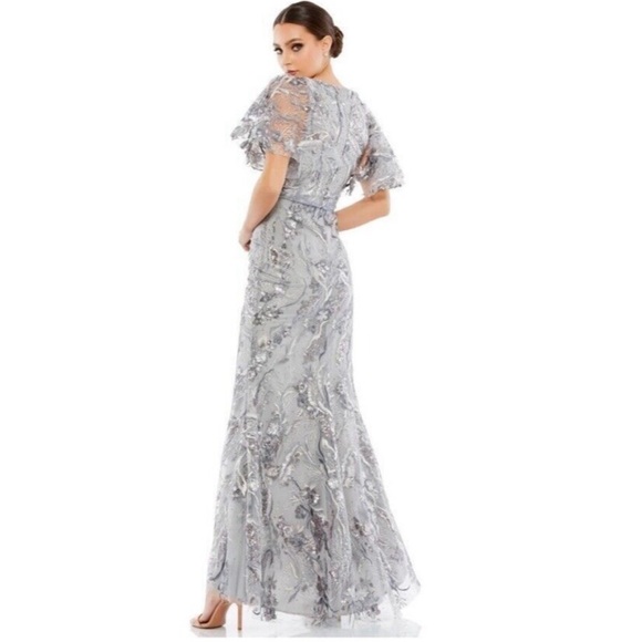 Mac Duggal Embroidered Sequined Gown Dress Size 4 Style 67908 - Picture 4 of 16